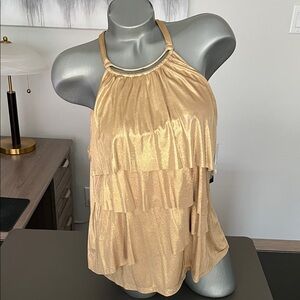 INC International Concepts Gold Sleeveless Women Top